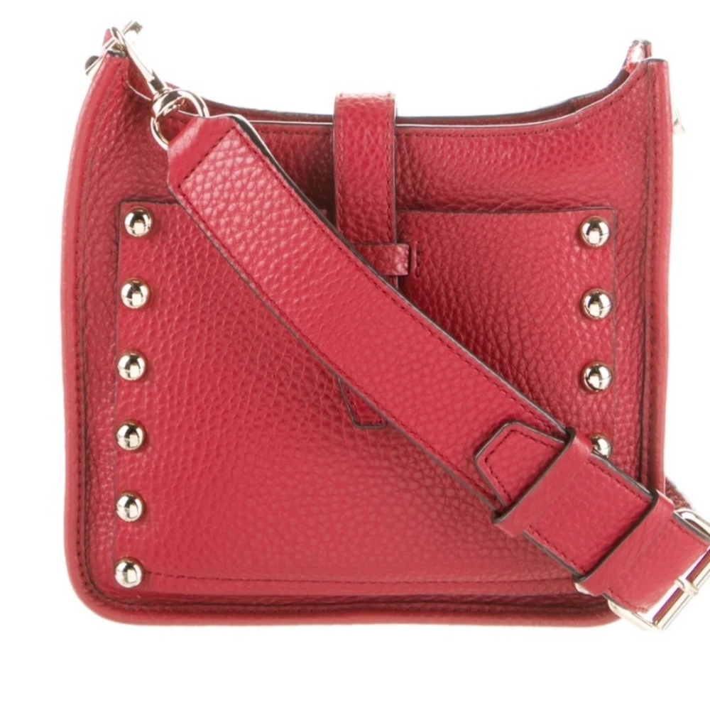 $300 Rebecca Minkoff Red Studded Leather Crossbody Bag